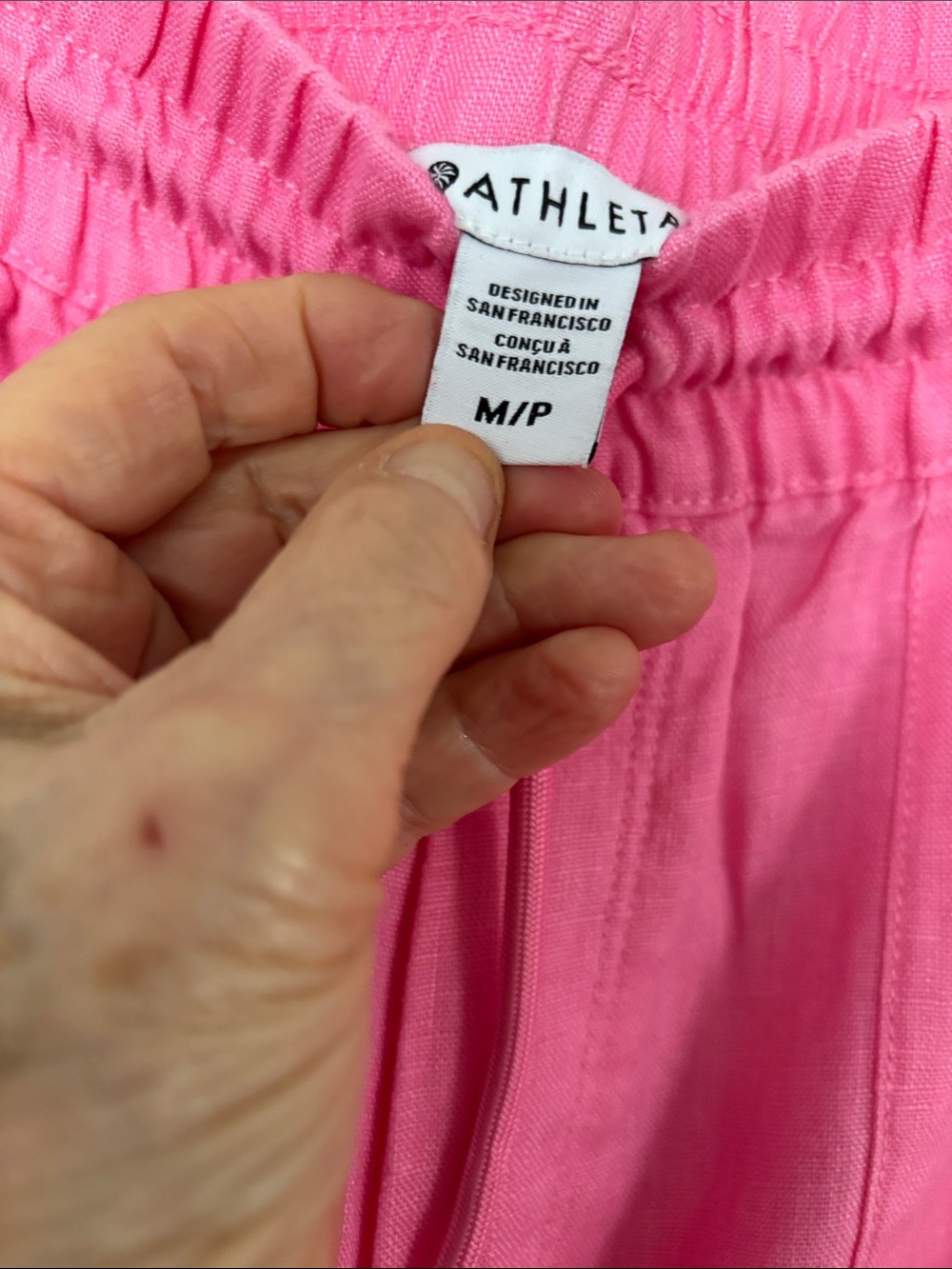 Athleta Wide Leg Drawstring Pants in Bright Pink - Picture 2 of 4